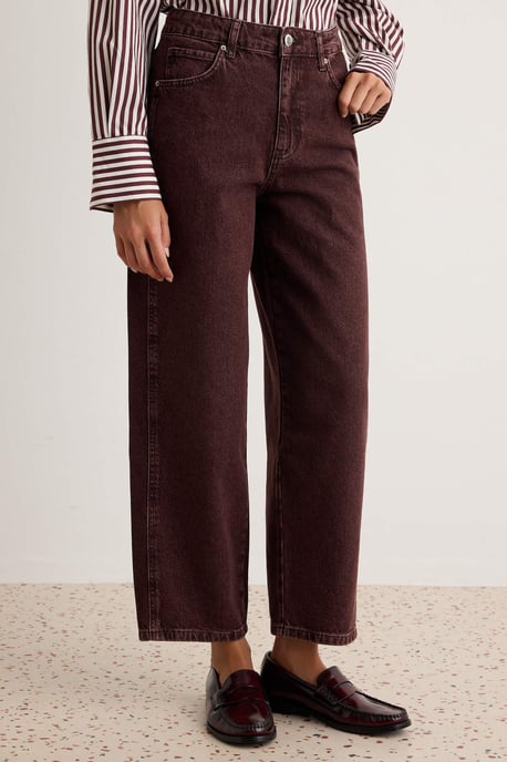 TRENDYOLMİLLA Damen Einfarbig Barrel Normale Taille Jeans - Image 2