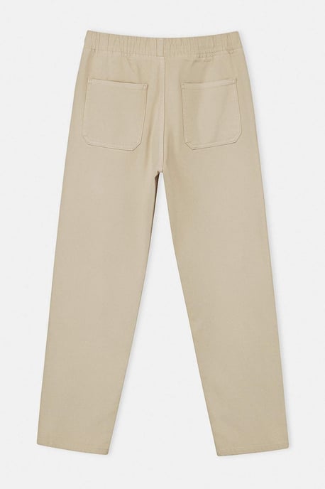 TRENDYOL MAN Herren Beige Einfarbig Regular Fit Normale Taille Jeans - Image 5