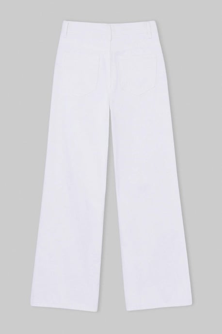 TRENDYOLMİLLA Damen Weiß Einfarbig Weites Bein Hohe Taille Jeans - Image 5