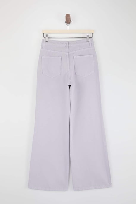 TRENDYOLMİLLA Damen Lila Einfarbig Weites Bein Hohe Taille Jeans - Image 5
