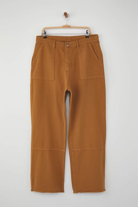 Trendyol Curve Damen Gelb Einfarbig Weites Bein Hohe Taille Große Größen Jeans - Image 4