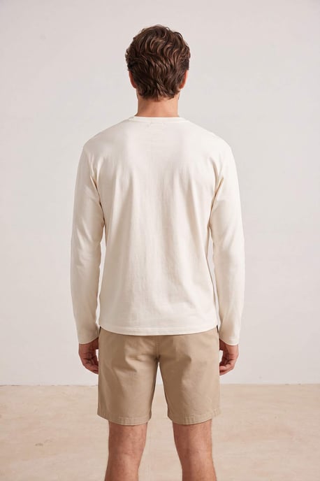 TRENDYOL MAN Herren Beige Einfarbig Lang Regular Fit T-Shirts - Image 3