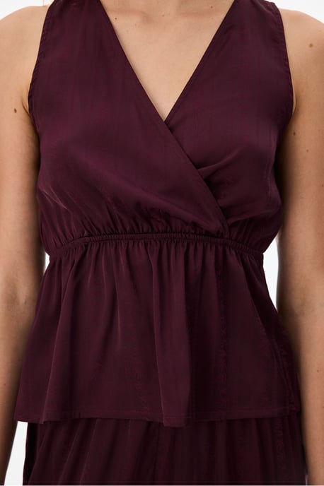 Aurora Dark Floral Satin Camisole-Pyjamaoberteil - Image 3