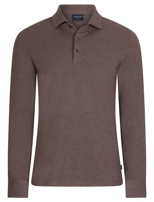 Cavallaro Poloshirt Braun Baumwolle Mélange - Image 1