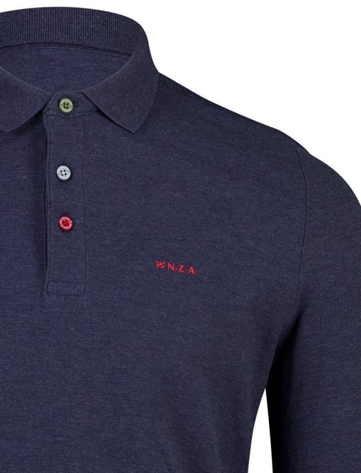 New Zealand Auckland Poloshirt Blau meliert - Image 3
