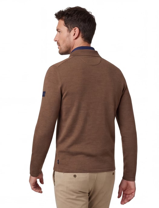 Cavallaro Poloshirt Braun Merinowolle - Image 2