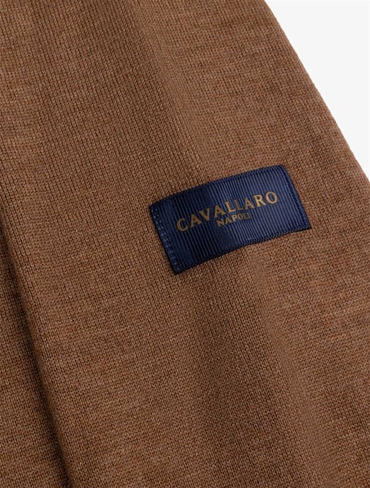 Cavallaro Poloshirt Braun Merinowolle - Image 4