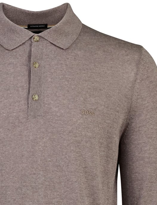 BOSS Black braunes Woll-Poloshirt - Image 3
