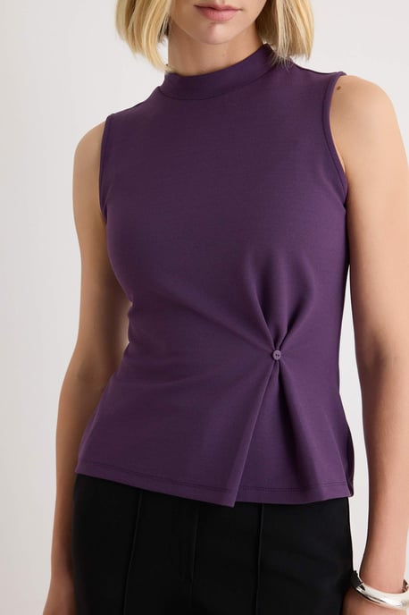 TRENDYOLMİLLA Damen Lila Einfarbig Lang Tailliert Blusen - Image 2