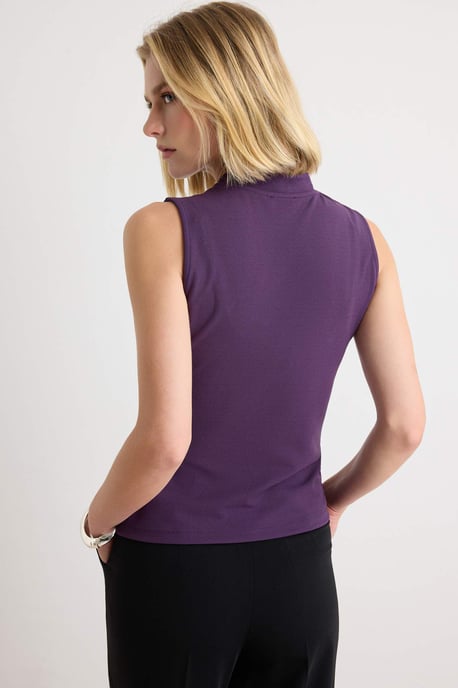 TRENDYOLMİLLA Damen Lila Einfarbig Lang Tailliert Blusen - Image 3
