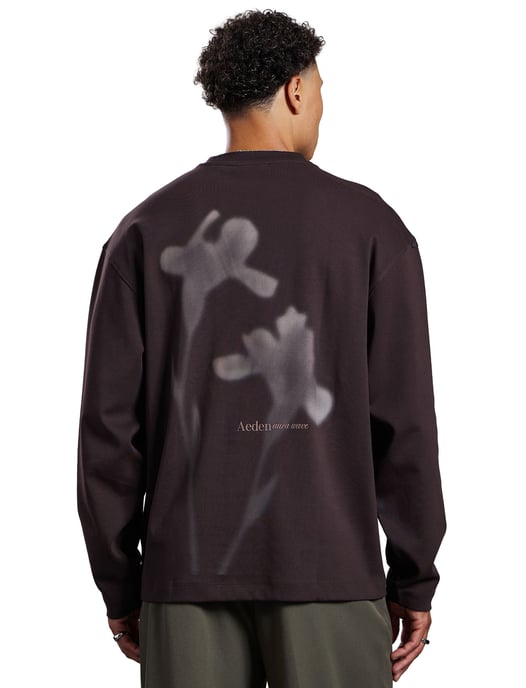 Aeden braunes Langarm-T-Shirt mit Backprint - Image 2
