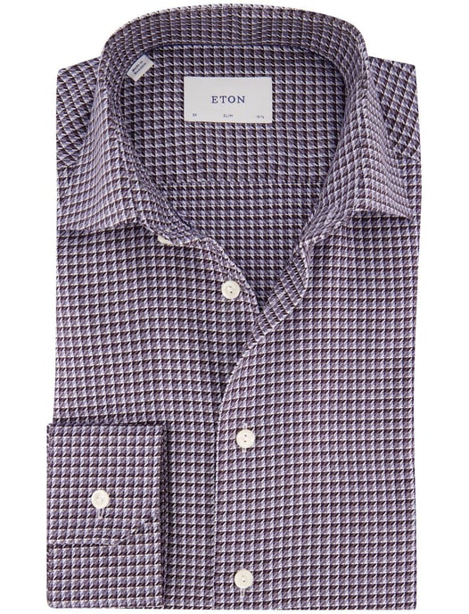 Eton Slim Fit blaues knitterarmes Hemd - Image 1