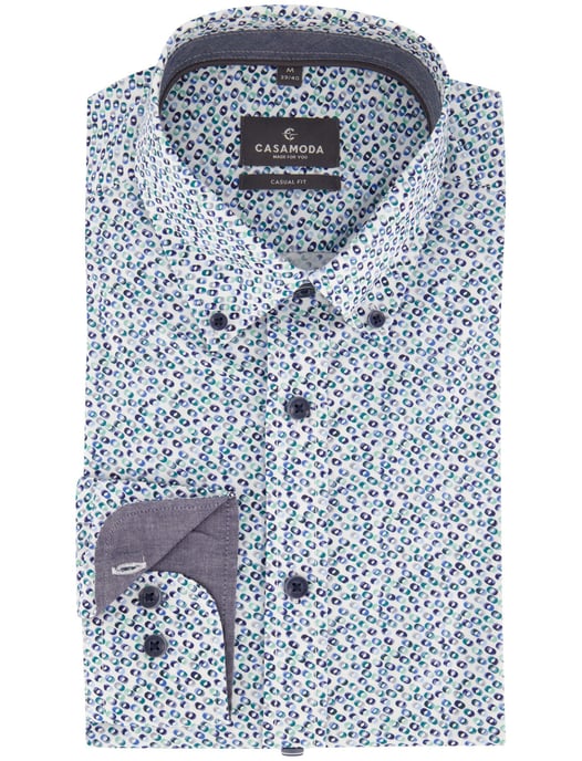 CASA MODA Casual Fit blaues Hemd mit Polka-Dot-Print - Image 2