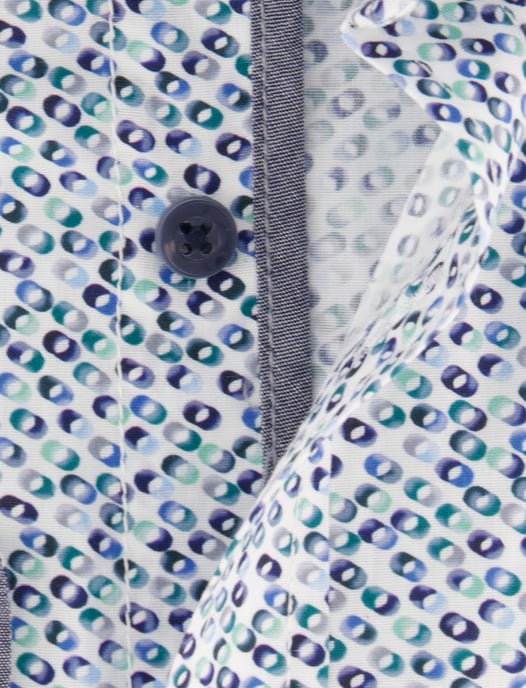 CASA MODA Casual Fit blaues Hemd mit Polka-Dot-Print - Image 4