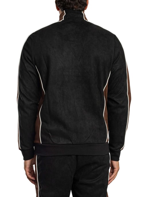 Sergio Tacchini Contrasto Wildleder-Trainingsjacke, Schwarz - Image 3