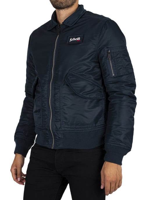 Schott Abnehmbare Bomberjacke, Blau - Image 3