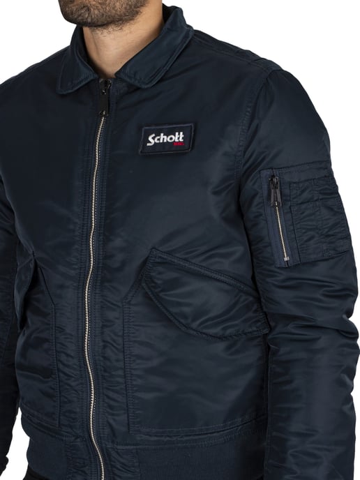Schott Abnehmbare Bomberjacke, Blau - Image 5