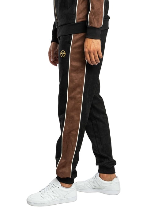 Sergio Tacchini Jogginghose Aus Kontrastierendem Wildleder, Schwarz - Image 2