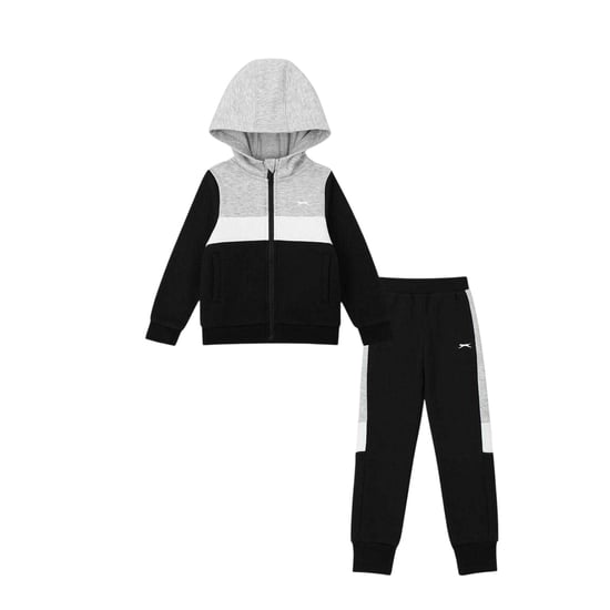 Slazenger - Trainingsanzug für Kinder, Fleece (Schwarz/Grau) - Image 1