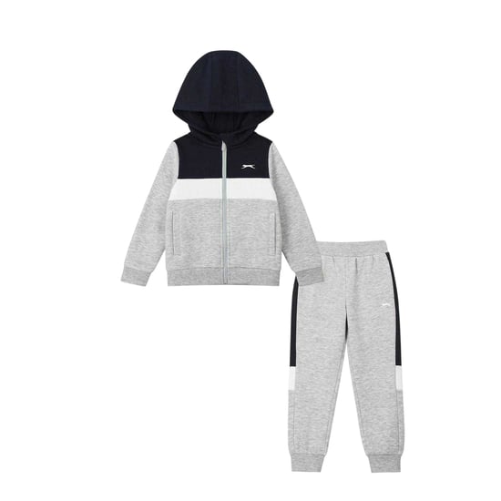 Slazenger - Trainingsanzug für Kinder, Fleece (Marine/Grau) - Image 1