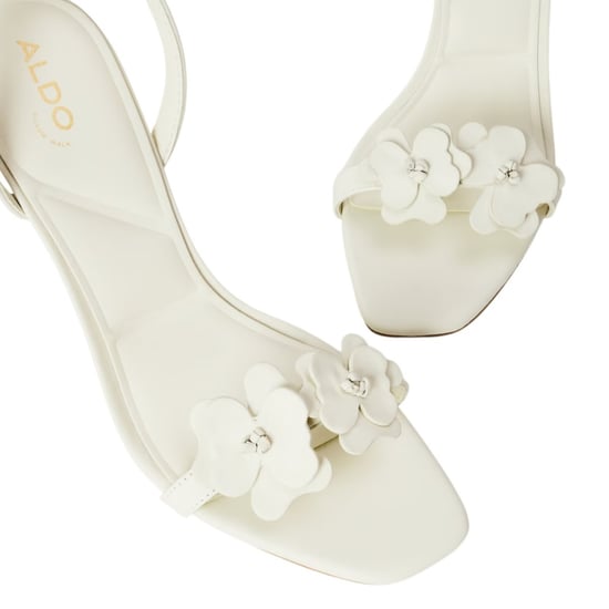 Aldo - "Daisylily" Floral Hohe Absätze für Damen, Leder, Sling Back (Weiß) - Image 3