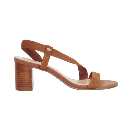 Dune London - Sandalen für Damen, Sling Back, Hoher Blockabsatz (Hellbraun) - Image 1