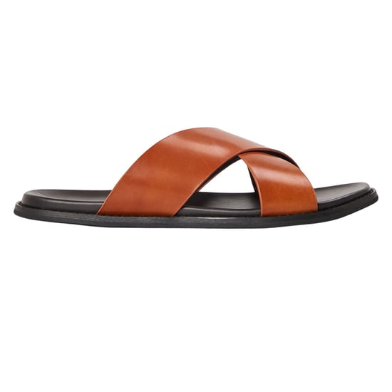 Dune London - Sandalen für Herren, Leder, Kreuz und Quer Riemen, Flach (Braun) - Image 1