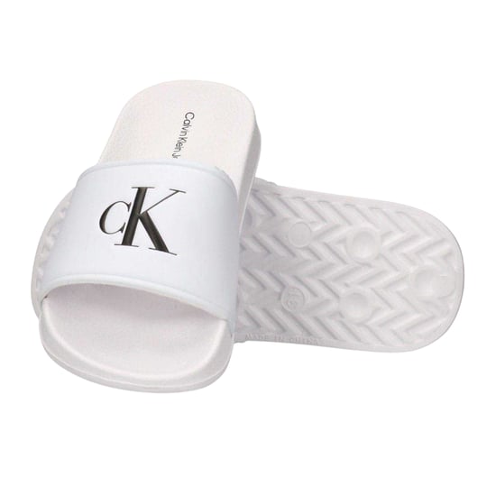 Calvin Klein - Pantoffeln für Kinder, Leder, Open Toe, Flach (Weiß) - Image 4