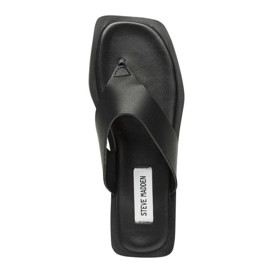 Steve Madden - Flipflops für Damen, Leder, Quadratischer Zeh (Schwarz) - Image 3