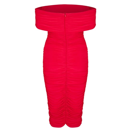 Biba - Midikleid für Damen, Schulterfrei, Bodycon (Rot) - Image 3