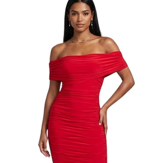 Biba - Midikleid für Damen, Schulterfrei, Bodycon (Rot) - Image 4