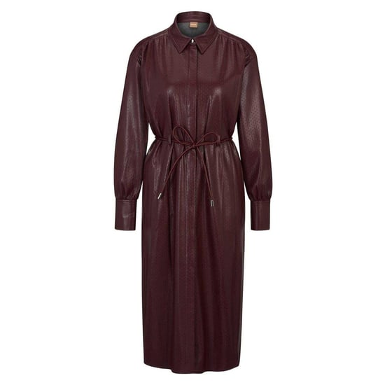 Boss - "Dibanora" Midi Hemd Kleid für Damen, Mit Kragen (Rot) - Image 2