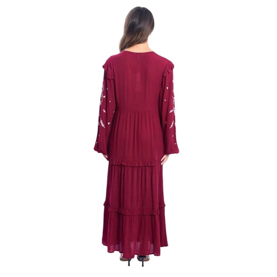 Be You - Maxikleid für Damen, gewebter Stoff (Burgunderrot) - Image 3