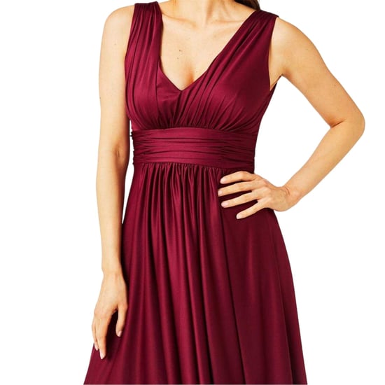 Biba - Maxikleid für Damen, Asymmetrischer Saum (Beerenrot) - Image 3