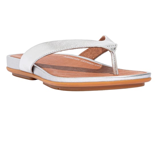 FitFlop - "Gracie" Flipflops für Damen, Leder, Flach (Silber) - Image 3