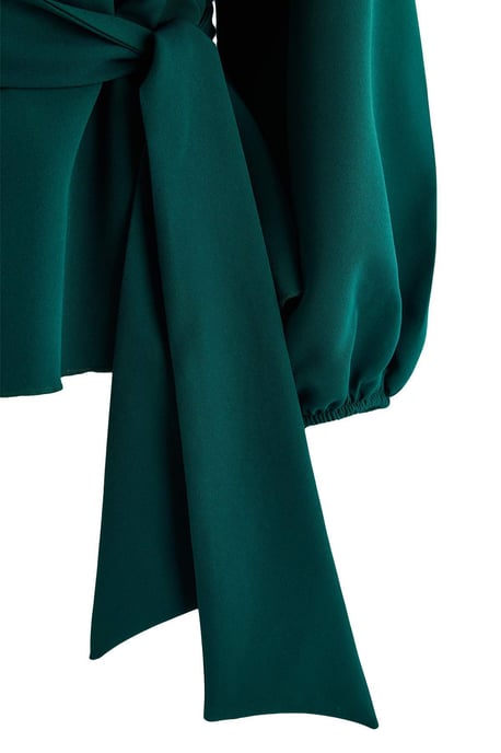 Trendyol Curve Damen Grün Einfarbig Lang, Tailliert Große Größen Blusen - Image 5