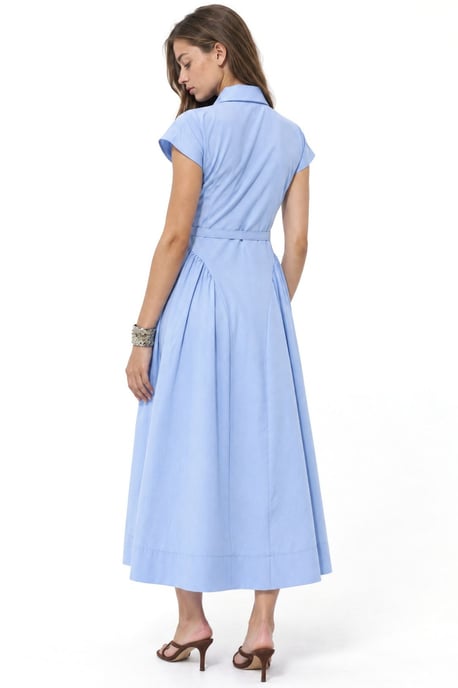 Midikleid mit Gürtel und Hemdkragen - Image 3