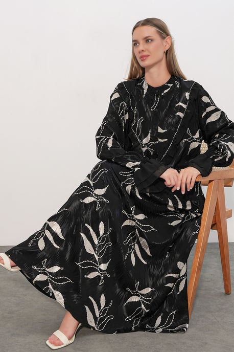 Big Dart Geblümtes Maxikleid mit Rundhalsausschnitt - Image 1