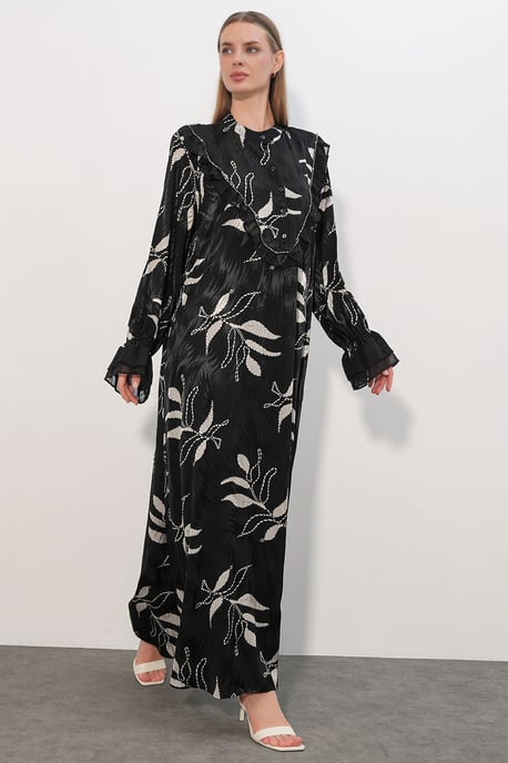Big Dart Geblümtes Maxikleid mit Rundhalsausschnitt - Image 2