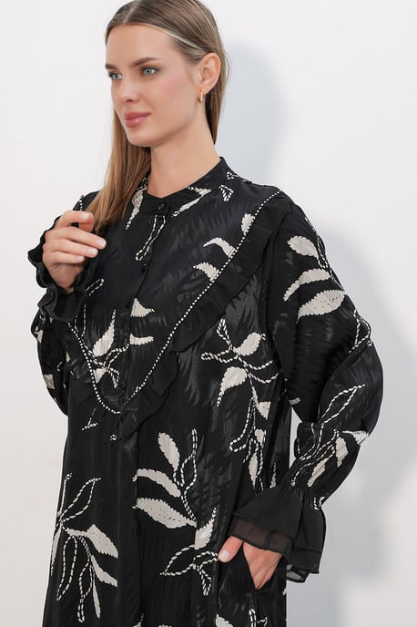 Big Dart Geblümtes Maxikleid mit Rundhalsausschnitt - Image 5