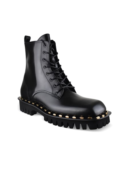 Balmain Stiefeletten aus Lackleder mit Nieten Schwarz - Image 2