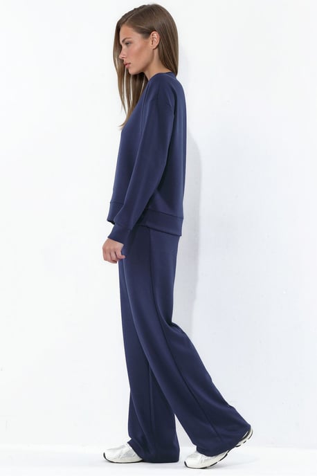 Modal Touch Basic Sweatshirt & Zweiteiliges Set mit Hose mit weitem Bein - Image 2