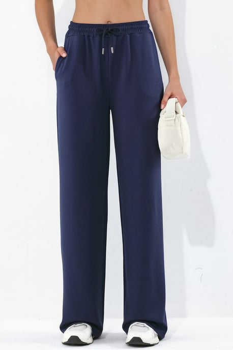 Modal Touch Basic Sweatshirt & Zweiteiliges Set mit Hose mit weitem Bein - Image 4