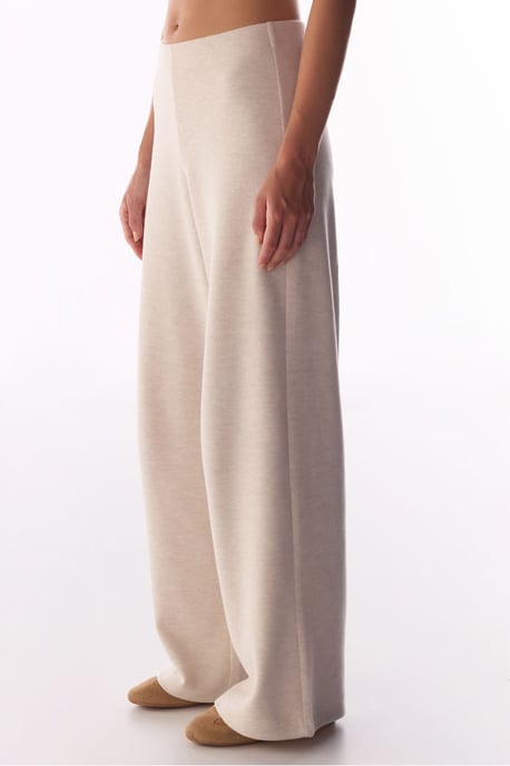 Melierte warme Hose mit weitem Bein - Image 1