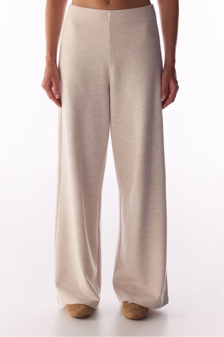 Melierte warme Hose mit weitem Bein - Image 2
