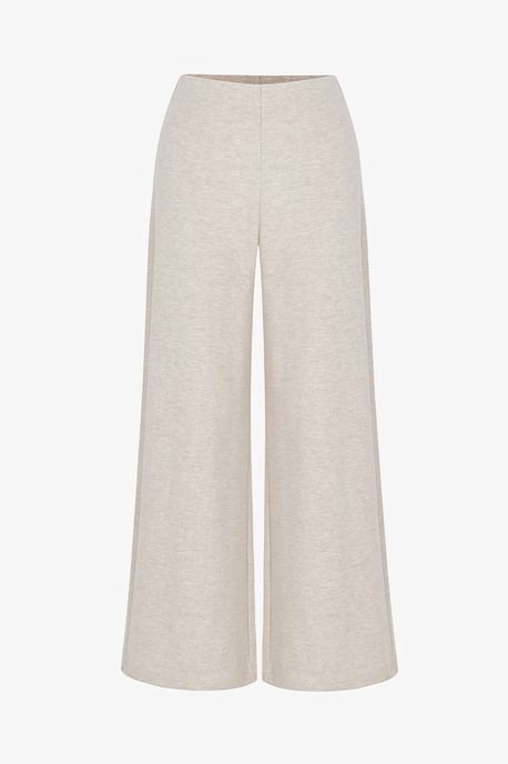 Melierte warme Hose mit weitem Bein - Image 4