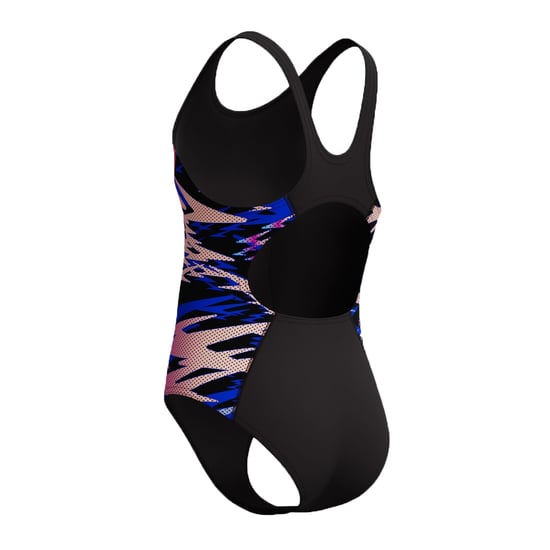 Speedo - "Hyperboom Splice" Badeanzug für Mädchen, Halboffener Rücken (Schwarz/Pink) - Image 3