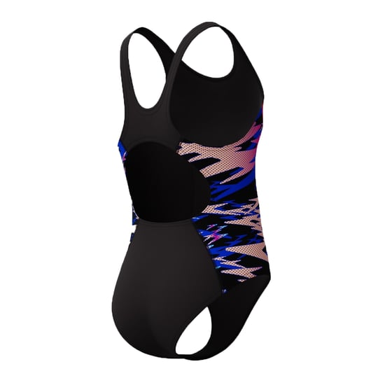 Speedo - "Hyperboom Splice" Badeanzug für Mädchen, Halboffener Rücken (Schwarz/Pink) - Image 4
