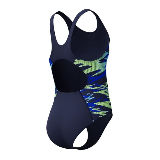 Speedo - "Hyperboom Splice" Badeanzug für Mädchen, Halboffener Rücken (Blau/Grün) - Image 2