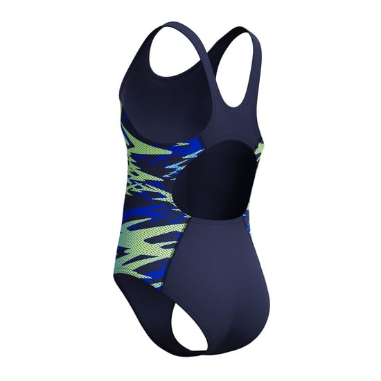 Speedo - "Hyperboom Splice" Badeanzug für Mädchen, Halboffener Rücken (Blau/Grün) - Image 3